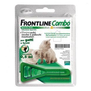 Frontline combo kitten -- Protège votre chaton contre les puces (œufs et larves), divers types de tiques et les poux.