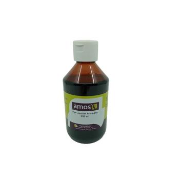 Amos Iodine PVP Shampoo.    For disinfection of the skin and wounds, mud fever, etc.