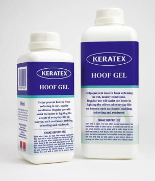 Keratex Hoof Gel.   Forms a barrier against harmful influences such as ammonia and water.