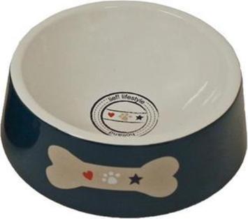 Lief! Voerbak Uni Keramiek Donker Blauw / 16cm. --- prachtige voer/waterbak van Lief!