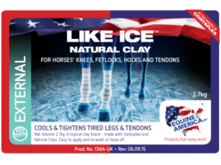 Equine America Like Ice.    Clay to cool the tendons after heavy training or a competition.