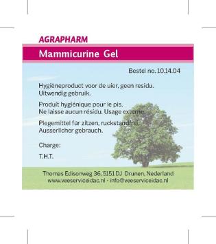 Agrapharm Mammicurine GEL 50st.   --- Para combatir la Mastitis sin tiempo de espera por la carne y la leche. 