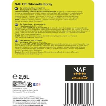 NAF Off Citronella Spray --- Spray neutralizador de olores con Citronella para un aroma fresco.