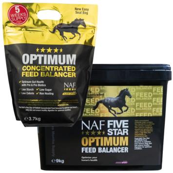 NAF Optimum Feed Balancer.   Concentrar equilibrio alimento mejora la nutrición diaria de cada caballo.