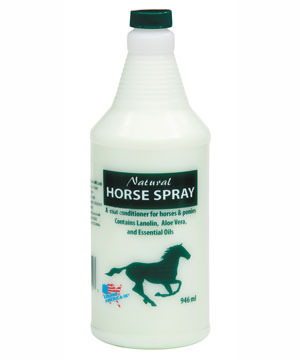 Equine America Natural Groom Spray 946ml.    Conditioner makes the coat shiny and the skin healthy with a pleasant Citronella aroma.