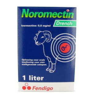 Noromectin Drench 1ltr.   Broad-spectrum dewormer for non-lactating (consumption) sheep.