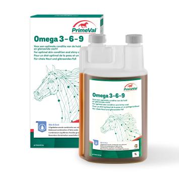 Primeval Omega 3-6-9. 1 ltr. --- Une combinaison équilibrée d'acides gras oméga 3, 6 et 9 d'origine végétale aide à maintenir la peau et le pelage dans une condition et une brillance optimales.