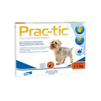 Elanco Prac-tic --- Pipetten zur Behandlung und Vorbeugung von Infektionen durch Flöhe und Zecken bei Hunden.