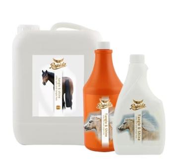 Rapide Tangle & Shine. --- Rimuove i grovigli dalla criniera e dalla coda del cavallo o del pony e dona lucentezza.