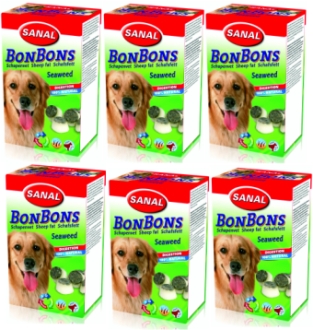 Sanal Schapenvet Bonbons 150gr. In zeewier of knoflook, voor een glanzende vacht.