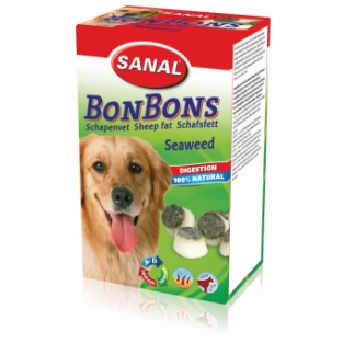 Sanal Bombones Grasa Oveja 150gr. En algas o ajo, para un pelaje brillante.