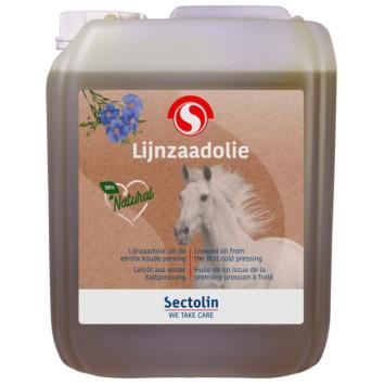 Sectolin L'huile de lin.   Pour un bon équilibre en acides gras oméga-3 et oméga-6, en 1 litre, 2,5 litres et 5 litres.