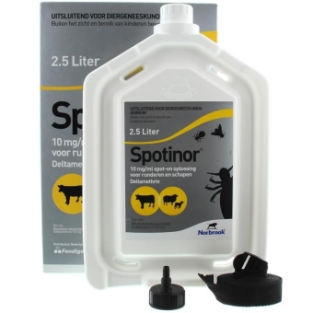 Spotinor Pour-On. --- Voordelig en effectief vliegen bestrijden bij runderen en schapen.