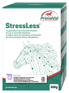Primeval Stressless Poudre CHEVAUX 500gr. --- Un supplément naturel calmant qui aide les chevaux nerveux, hyperactifs et tendus à se détendre dans des situations stressantes.