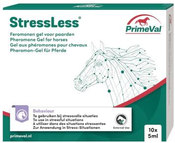 PrimeVal stressless pheromone gel Cheval 5ml. --- Pour les situations stressantes telles que le transport, les visites chez le vétérinaire et le maréchal-ferrant.