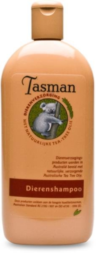 Tasman Dierenshampoo 500ml. Voor de ontsmetting en verzachting van een geïrriteerde huid.
