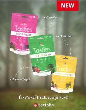 Sectolin Tasties Joints & Bones 125gr. --- Highly palatable functional rewards with glucosamine, collagen and boswellia for dogs' joints and bones.