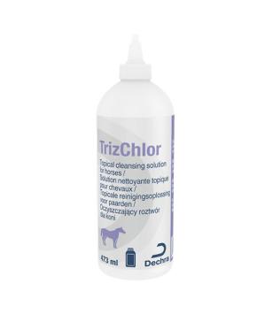 Dechra TrizChlor Equine 473ml. --- A cleansing and antibacterial rinse agent in the treatment of minor wounds, cuts and abrasions.