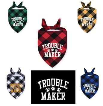 Bandana Troublemaker para perros. --- Súper bonita, en 5 colores y 3 tamaños.