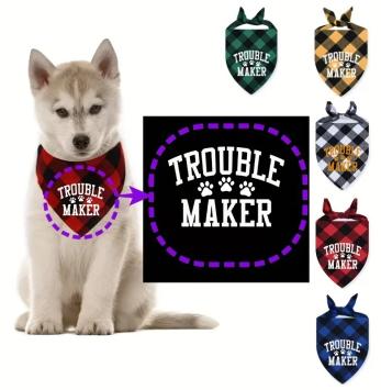 Bandana Troublemaker para perros. --- Súper bonita, en 5 colores y 3 tamaños.