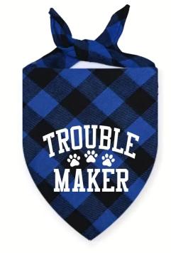 Bandana Troublemaker para perros. --- Súper bonita, en 5 colores y 3 tamaños.