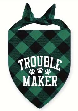 Bandana Troublemaker para perros. --- Súper bonita, en 5 colores y 3 tamaños.