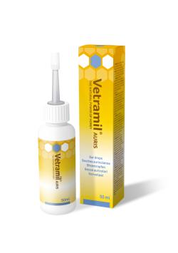 Vetramil Auris 50 ml. -- Gotas auriculares para el conducto auditivo externo de los animales, a base de miel medicinal.